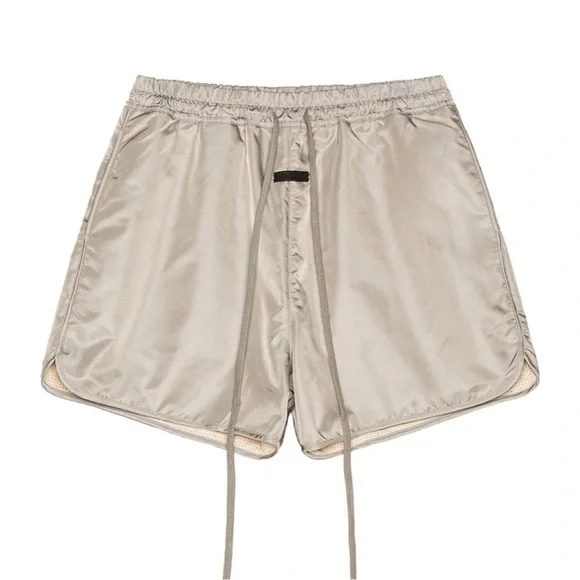 FEAR OF GOD ESSENTIALS Nylon Track Shorts in Silver - Picture 3 of 11